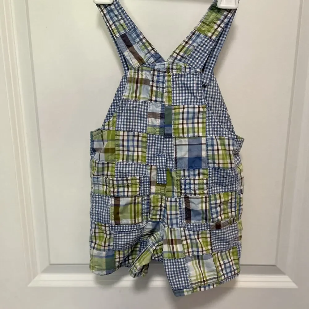 Gymboree Patchwork Shortalls Size 6-12M
